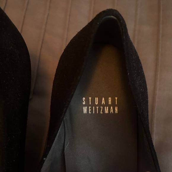 Stuart Weitzman Black Suede chunkier heal size 8.5 - Picture 2 of 12